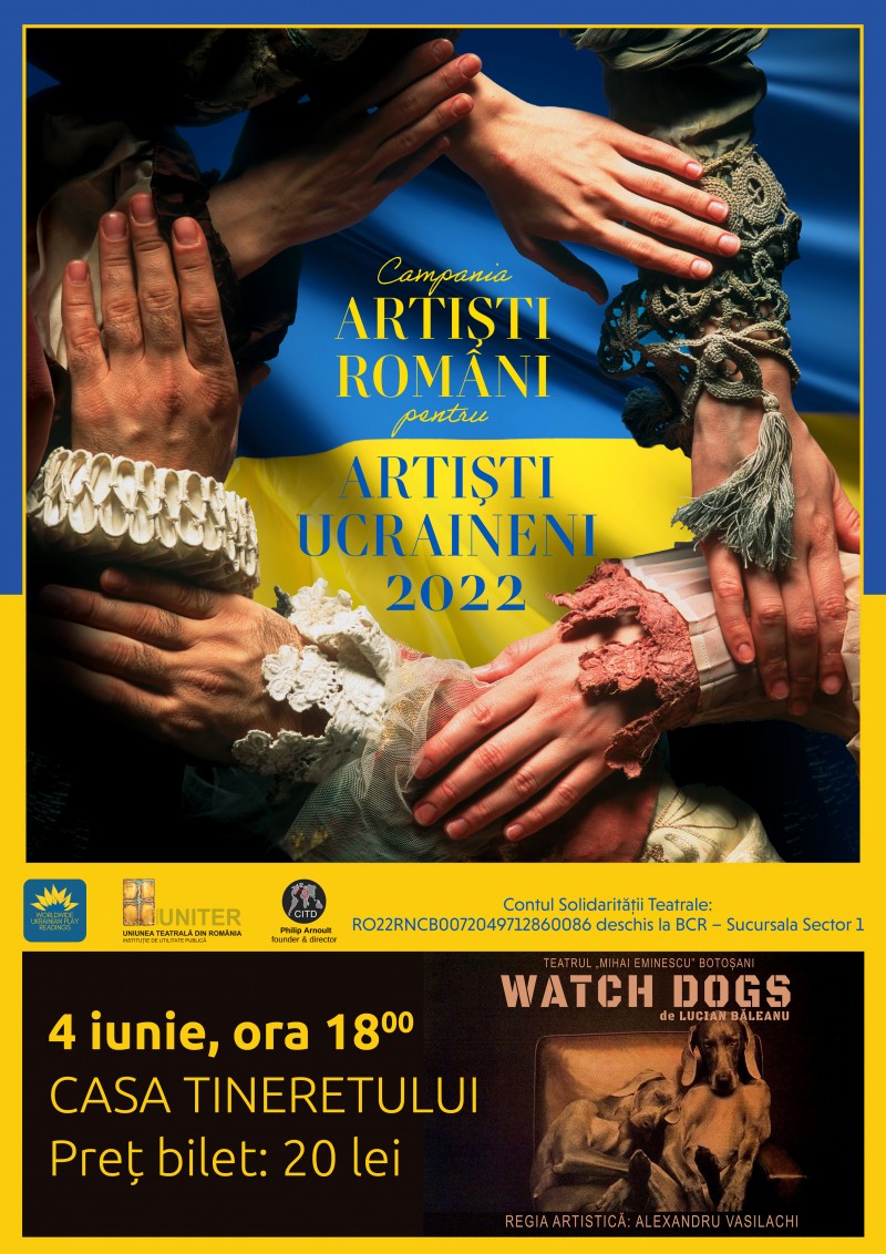 Actorii Teatrului „Eminescu” se alătură campaniei „Artiști români pentru artiști ucraineni”