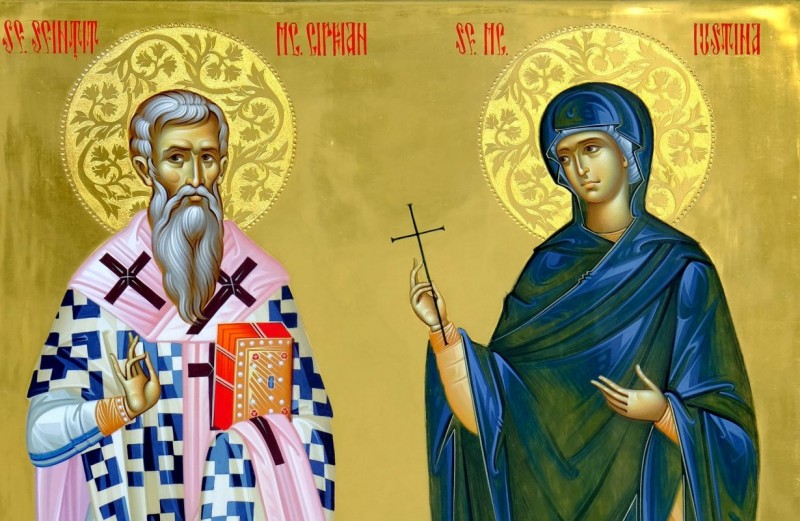 Calendar Ortodox: Sf. Sfinţit Mc. Ciprian; Sf. Mc. Iustina fecioara