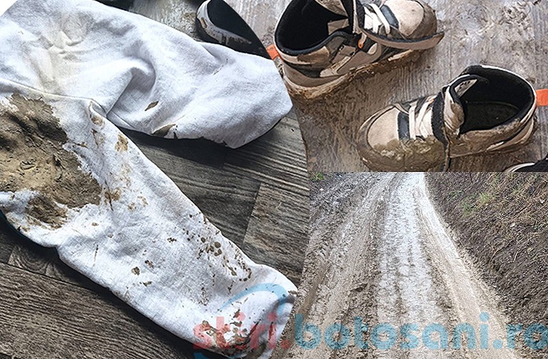 Când drumul spre școală se oprește în nămol. Mamă din Botoșani: „Este periculos și umilitor pentru copii” (Foto)