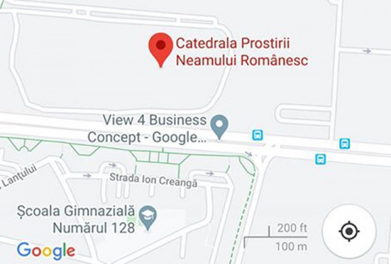 Catedrala Mântuirii Neamului figurează pe Google Maps cu numele de “Catedrala Prostirii Neamului Românesc”