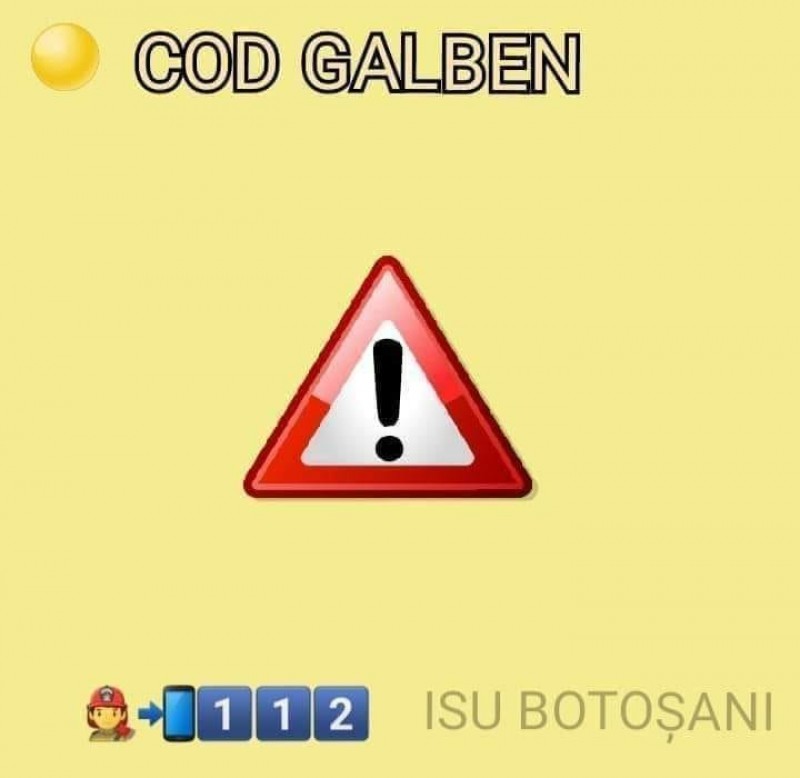Cod galben de vânt puternic în județul Botoșani, până la ora 14:00