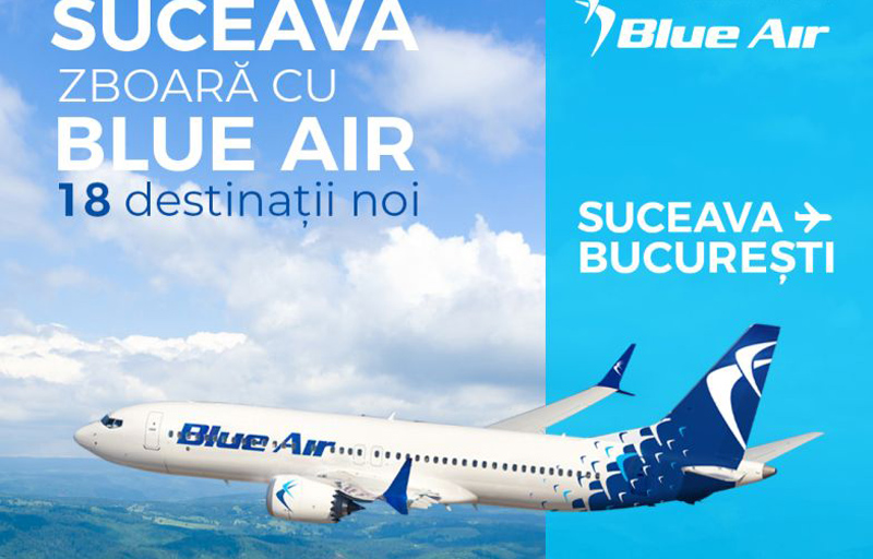 De mâine, „Blue Air” va opera zboruri directe între Suceava și București