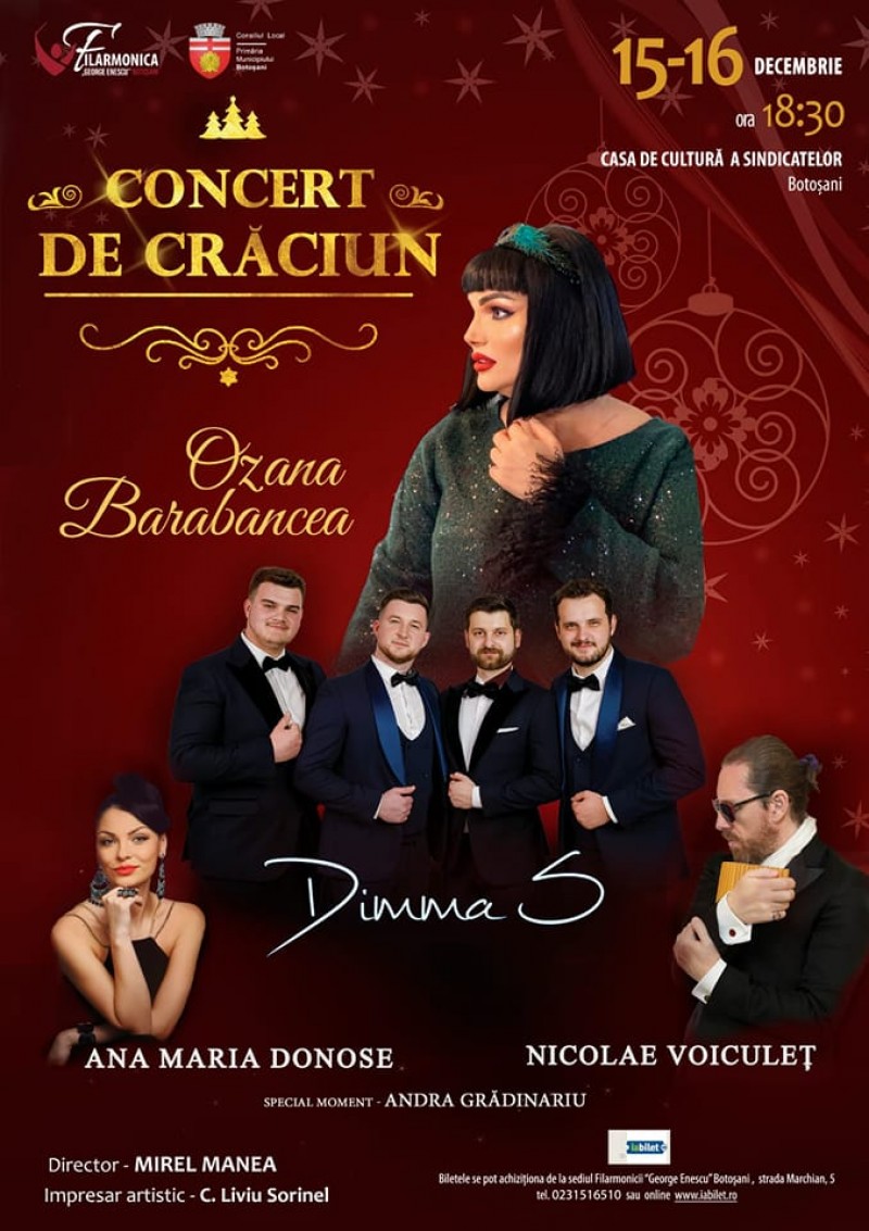 Două zile de spectacole marca Filarmonica „George Enescu” din Botoșani, cu ocazia Crăciunului