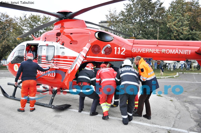 Elicopter SMURD solicitat în Darabani, pentru un bărbat care a suferit un infarct