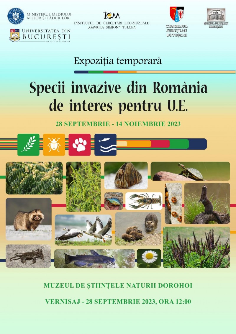 Expoziția temporară „Specii invazive din România de interes pentru Uniunea Europeană” la Muzeul de Științele Naturii din Dorohoi