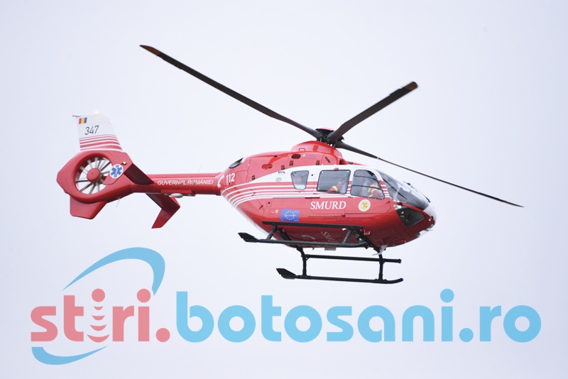 Femeie din Dorohoi transferată la Iași cu elicopterul SMURD