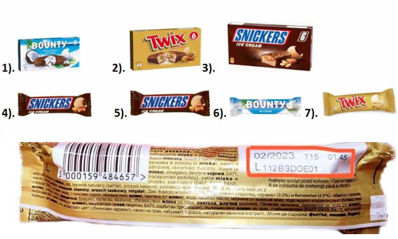 Mars retrage de pe piață mai multe loturi de înghețată Bounty, Snickers și Twix