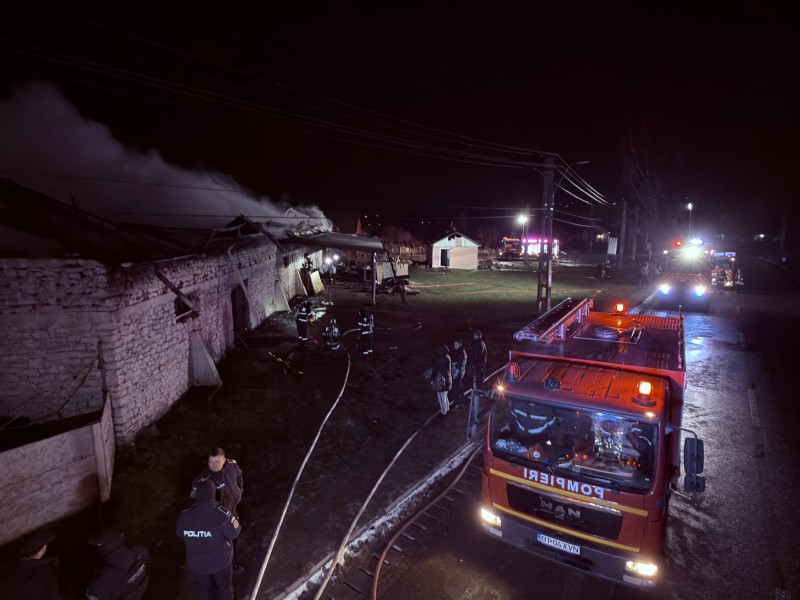 Noi detalii privind incendiul de noaptea trecută de la Albești, proprietarul service-ului auto a ajuns la spital! (Foto)