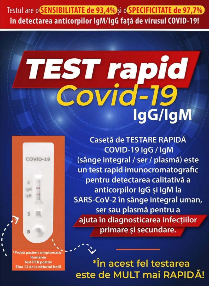 O farmacie din Botoșani comercializează teste rapide pentru detectarea Covid-19