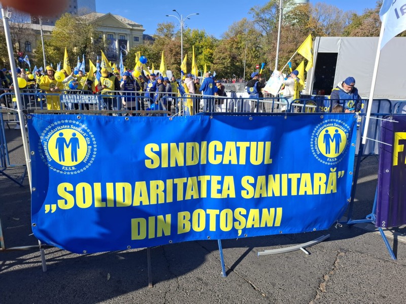 Protest în capitală cu sindicaliști din toată țara, inclusiv de la Botoșani! (Foto, Video)