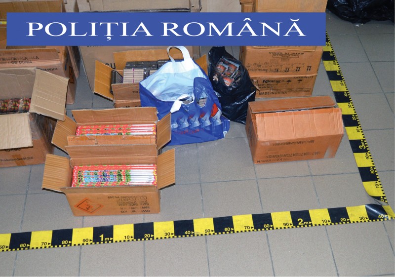 Sute de kilogramme de articole pirotehnice confiscate de polițiști