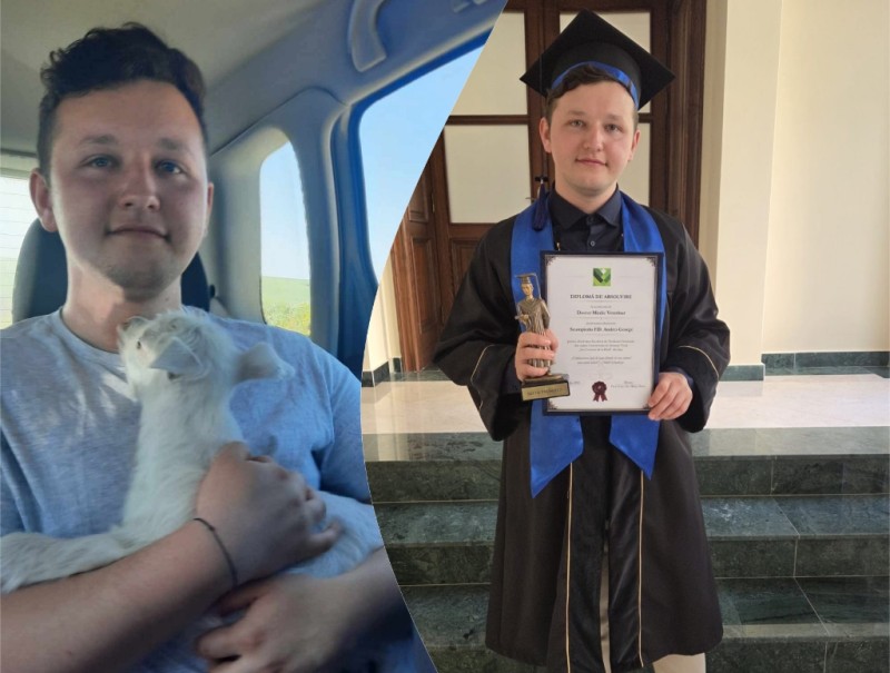 Tânărul botoșănean șef de promoție la Facultatea de Medicină Veterinară: „A fost a doua mea casă” (Foto)