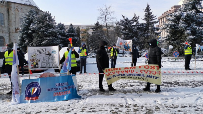 Un nou protest al polițiștilor din Botoșani, pe tema înghețării salariilor în sectorul bugetar
